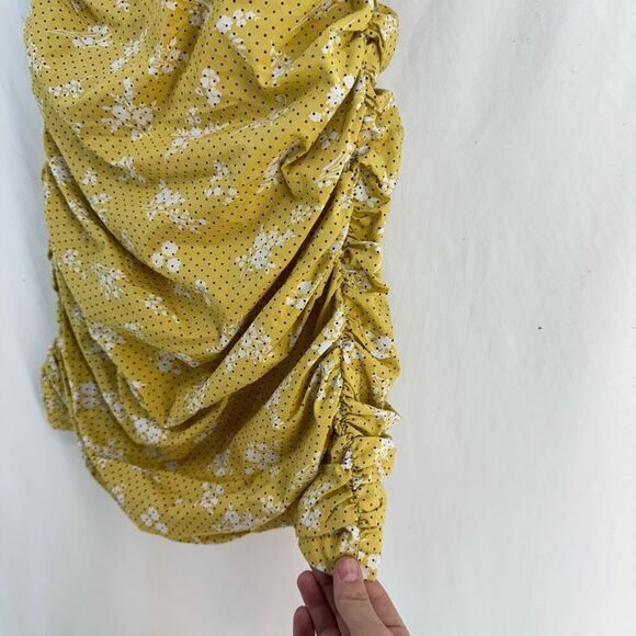 English factory puff sleeved ruched mini dress Size XS - Picture 5 of 11